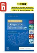 TEST BANK  Textbook Of Diagnostic Microbiology   7th Edition By Mahon Chapters 1 - 41 