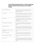 Fundamentals of Nursing Chapter 17&colon; Analysis and Nursing  Diagnosis UPDATED ACTUAL Questions and CORRECT  Answers