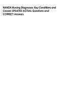 NANDA Nursing Diagnoses&colon; Key Conditions and  Causes UPDATED ACTUAL Questions and  CORRECT Answers