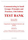 Test Bank &ndash; Communicating in Small Groups&colon; Principles and Practices&comma; 13th Edition &ndash; Steven A&period; Beebe&comma; John Masterson &ndash; ISBN 9780138257293 &lpar;All Chapters Covered 1&ndash;12&rpar;