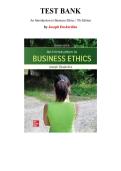 An Introduction to Business Ethics&comma; &lpar;7th Edition&comma; by Joseph DesJardins &rpar; - Complete Test Bank &vert; Chapter 1-12