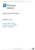 AS-LEVEL EDEXCEL PAPER 21 STATISTICS May 2025 MARK SCHEME &lpar;8MA0&sol;21&rpar;