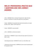 NRS 251 PROFESSIONAL PRACTICE QUIZ 1 QUESTIONS AND 100&percnt; CORRECT ANSWERS
