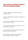 NSG 444 EXAM 2 QUESTIONS COMPLETE WITH 100&percnt; VERIFIED ANSWERS