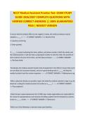 NCCT MEDICAL ASSISTANT PRACTICE EXAM STUDY GUIDE 2026&sol;2027 COMPLETE QUESTIONS WITH VERIFIED CORRECT ANSWERS &vert;&vert; 100&percnt; GUARANTEED PASS &vert; NEWEST VERSION