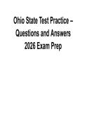 Ohio State Test Practice Questions and Answers Complete Exam Prep Study Guide 2025&sol; 2026