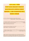 STORMWATER REGULATORY GENERAL OVERVIEW EXAM STUDY GUIDE 2026&sol;2027 COMPLETE QUESTIONS WITH VERIFIED CORRECT ANSWERS &vert;&vert; 100&percnt; GUARANTEED PASS &vert; NEWEST VERSION