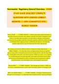 STORMWATER REGULATORY GENERAL OVERVIEW EXAM STUDY GUIDE 2026&sol;2027 COMPLETE QUESTIONS WITH VERIFIED CORRECT ANSWERS &vert;&vert; 100&percnt; GUARANTEED PASS &vert; NEWEST VERSION