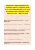 WALMART SAM COMPLIANCE EXAM STUDY GUIDE 2026&sol;2027 COMPLETE QUESTIONS WITH VERIFIED CORRECT ANSWERS &vert;&vert; 100&percnt; GUARANTEED PASS &vert; NEWEST VERSION