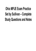 Ohio MPJE Exam Practice Set by Sullivan Complete Study Questions and Notes 2026 Update &vert; Ohio Pharmacy Law Exam Prep