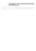 Applied Algebra &colon; WGU C957 UPDATED ACTUAL Questions  and CORRECT Answers