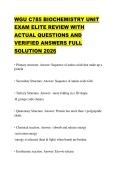 WGU C785 BIOCHEMISTRY UNIT EXAM ELITE REVIEW WITH ACTUAL QUESTIONS AND VERIFIED ANSWERS FULL SOLUTION 2026