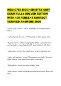 WGU C785 BIOCHEMISTRY UNIT EXAM FULLY SOLVED EDITION WITH 100 PERCENT CORRECT VERIFIED ANSWERS 2026
