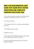 WGU C785 BIOCHEMISTRY UNIT EXAM TEST BANK WITH TESTED QUESTIONS AND COMPLETE VERIFIED SOLUTIONS 2026