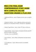 WGU C785 FINAL EXAM COMPREHENSIVE STUDY GUIDE WITH COMPLETE SOLVED QUESTIONS GRADED A PLUS 2026