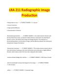 LRA 211 RADIOGRAPHIC IMAGE PRODUCTION EXAM STUDY GUIDE 2026&sol;2027 COMPLETE QUESTIONS WITH VERIFIED CORRECT ANSWERS &vert;&vert; 100&percnt; GUARANTEED PASS &vert; NEWEST VERSION
