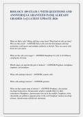 BIOLOGY 189 EXAM 1 WITH QUESTIONS AND  ANSWERS&vert;&vert; GUARANTEED PASS&vert;&vert; ALREADY  GRADED A&plus;&vert;&vert; LATEST UPDATE 2026