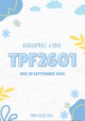 TPF2601 Assignment 4 Portfolio 2026 - Due September 2026