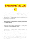 INVESTMENTS 520 QUIZ EXAM STUDY GUIDE 2026&sol;2027 COMPLETE QUESTIONS WITH VERIFIED CORRECT ANSWERS &vert;&vert; 100&percnt; GUARANTEED PASS &vert; NEWEST VERSION
