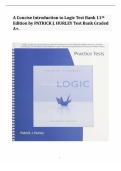 Concise Introduction to Logic Test Bank by Patrick J&period; Hurley &ndash; Complete Exam Questions and Answers 2026&sol;2027