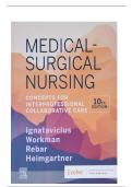 Test Bank for Medical-Surgical Nursing&colon; Concepts for Interprofessional Collaborative Care 10th Edition by Donna D&period; Ignatavicius&comma; M&period; Linda Workman & Cherie R&period; Rebar &comma; ISBN&colon; 9780323612425 &vert;All Chapters Verified&vert; Guide A&plus;