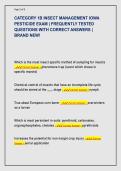 CATEGORY 1B INSECT MANAGEMENT IOWA  PESTICIDE EXAM &vert; FREQUENTLY TESTED  QUESTIONS WITH CORRECT ANSWERS &vert;  BRAND NEW&excl;