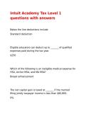 Intuit Academy Tax Level 1 questions with answers