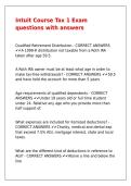 Intuit Course Tax 1 Exam questions with answers