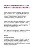 Sage Intacct Implementer Exam Practice Questions with answers