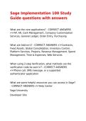 Sage Implementation 100 Study Guide questions with answers&period;