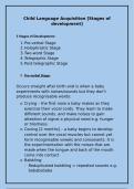 Child Language Acquisition &lbrack;Stages of Development&rsqb;