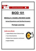BIOD 101 &ndash; Module 2 Exam & Review Guide &ndash; Portage Learning &ndash; Verified Q&A &lpar;PDF Download&rpar;