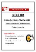 BIOD 101 Module 4 Exam & Review Guide &ndash; Portage Learning &ndash; Verified Questions & Answers &lpar;PDF&rpar;