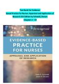 EVIDENCE-BASED PRACTICE FOR NURSES&colon; APPRAISAL AND APPLICATION OF RESEARCH 4TH EDITION SCHMIDT&comma; BROWN TEST BANK ISBN- 9781284122909
