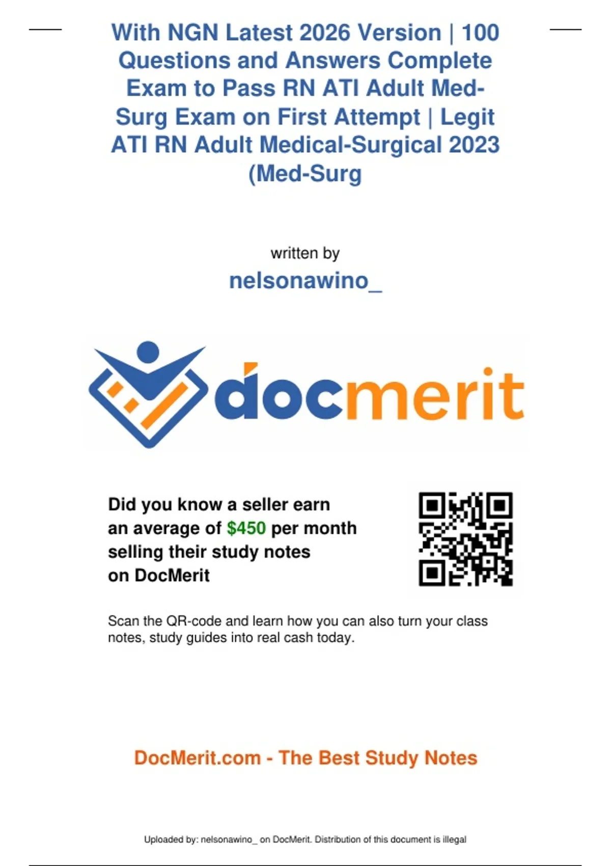 ATI RN Adult Medical Surgical (Med-Surg) 2023 Proctored Exam with NGN ...