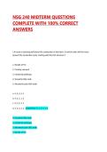 NSG 240 MIDTERM QUESTIONS COMPLETE WITH 100&percnt; CORRECT ANSWERS