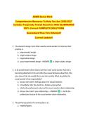 ASWB Social Work  Comprehensive Resource To Help You Ace 2026-2027  Includes Frequently Tested Questions With ELABORATED  100&percnt; Correct COMPLETE SOLUTIONS  Guaranteed Pass First Attempt&excl;&excl;  Current Update&excl;&excl; 