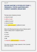 BSC2085 ANATOMY & PHYSIOLOGY EXAM 1 &vert;  FREQUENTLY TESTED QUESTIONS WITH  CORRECT ANSWERS &vert; BRAND NEW&excl; 