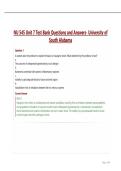 NU 545 Unit 7 Test Bank Questions and Answers- University of South Alabama