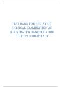Test Bank for Pediatric Physical Examination&colon; An Illustrated Handbook 3rd Edition by Karen G&period; Duderstadt ISBN 978‑0‑323‑47650‑8