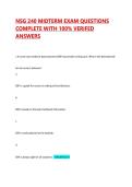 NSG 240 MIDTERM EXAM QUESTIONS COMPLETE WITH 100&percnt; VERIFED ANSWERS &vert; VERIFIED EXAM QUESTIONS