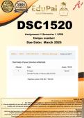 DSC1520 Assignment 1 &lpar;COMPLETE ANSWERS&rpar; Semester 1 2026 - DUE  March 2026