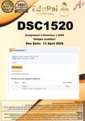 DSC1520 Assignment 4 &lpar;COMPLETE ANSWERS&rpar; Semester 1 2026 - DUE 13 April 2026
