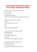 Immunology Final Exam Questions and Answers 2026 Question Bank