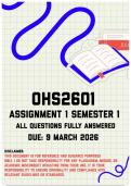 OHS2601 Assignment 1 Semester 1 Memo &vert; Due 9 March 2026