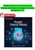 Solution Manual for Personal Financial Planning 16th Edition by Billingsley & Gitman&comma; All Chapters 1 &ndash; 15