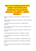 WGU D491 EXAMQUESTIONS WITH CORRECT SOLUTIONS&vert;&vert;100&percnt; GUARNTEED PASS&vert;&vert;UPDATED 2026&sol;2027 SYLLABUS&vert;&vert;<<RECENT VERSION>>