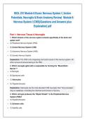 BIOL 251 Module 6 Exam&colon; Nervous System I &vert; Action  Potentials&comma; Neuroglia & Brain Anatomy Review&vert; Module 6&colon;  Nervous System I &lpar;CNS&rpar;&vert;Questions and Answers plus  Explanation&vert; pdf
