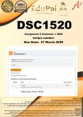 DSC1520 Assignment 2 &lpar;COMPLETE ANSWERS&rpar; Semester 1 2026 - DUE 27 March 2026
