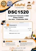 DSC1520 Assignment 4 &lpar;COMPLETE ANSWERS&rpar; Semester 2 2026 - DUE 2 September 2026